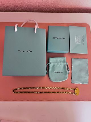 Collar colgante dorado Tiffany & Co. vintage retro