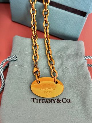 Collar colgante dorado Tiffany & Co. vintage retro