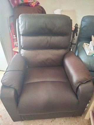 Sillón relax marrón piel sintética