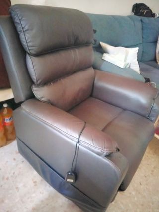Sillón relax marrón piel sintética