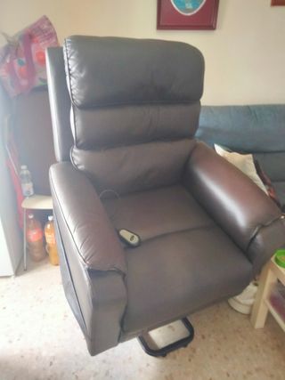 Sillón relax marrón piel sintética