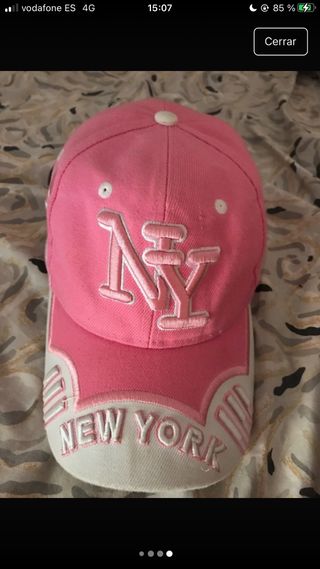 Gorra NY rosa y blanca
