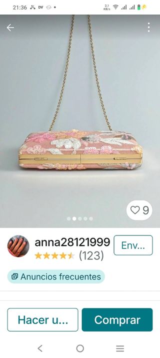 Clutch lentejuelas rosa-dorado