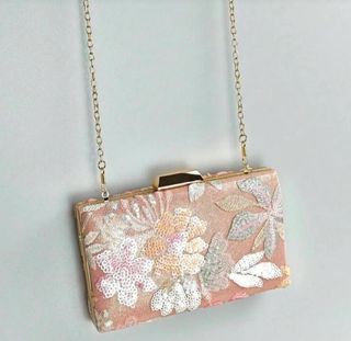 Clutch lentejuelas rosa-dorado