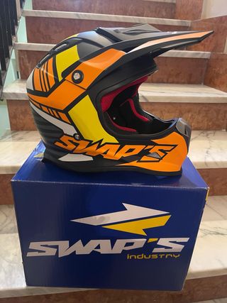 Casco Motocross Swap's - Nero Arancio