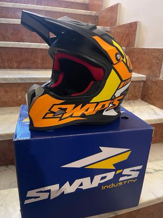 Casco Motocross Swap's - Nero Arancio