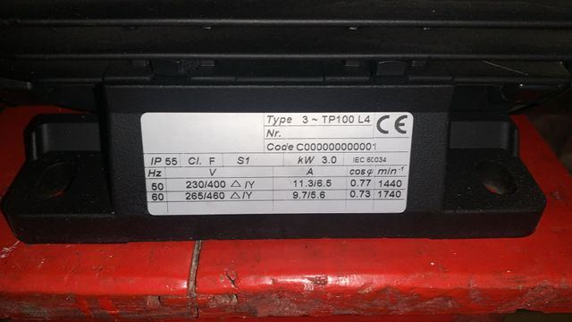 Motore elettrico trifase 100 L4 - 3kW