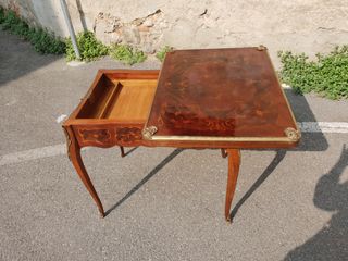 Tavolino Napoleone III intarsiato epoca 1850/70