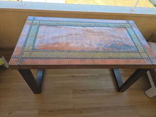 Mesa de jardín/interior: metal y madera