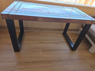 Mesa de jardín/interior: metal y madera