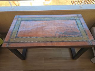 Mesa de jardín/interior: metal y madera