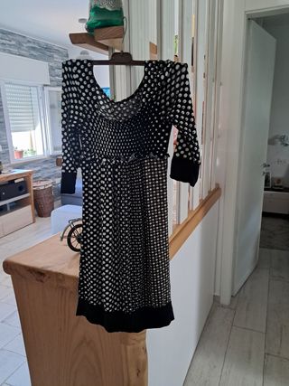 Abito pois nero-bianco Tg S