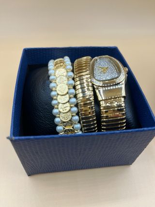 Reloj Fetiche dorado y pulsera
