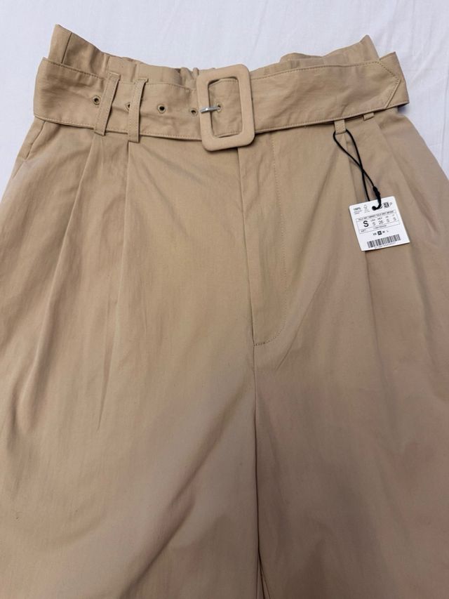 Pantalón wide leg camel Talla S