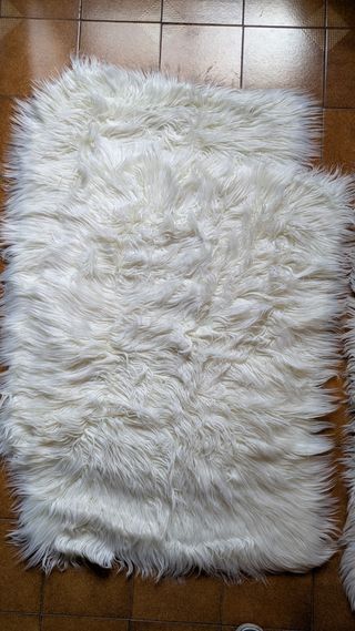 4 Alfombras pelo largo - Blancas