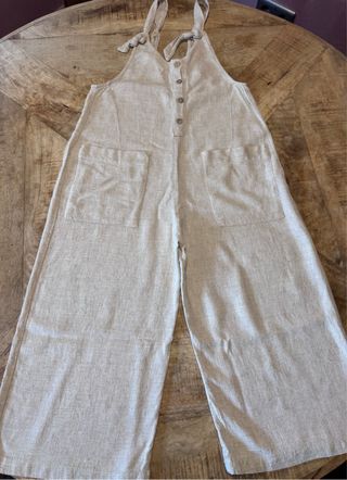 Peto largo beige de lino