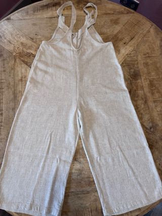 Peto largo beige de lino