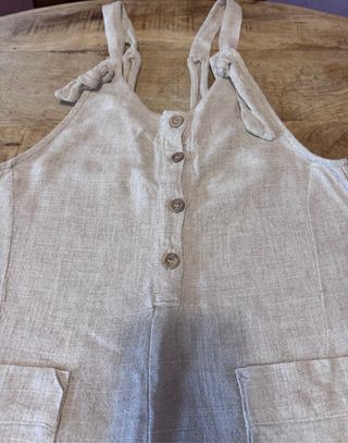 Peto largo beige de lino