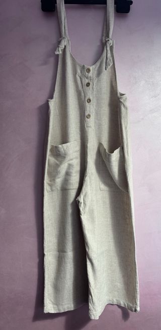 Peto largo beige de lino