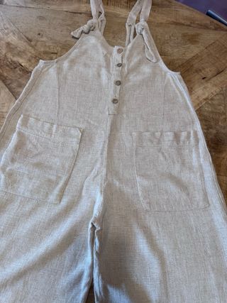 Peto largo beige de lino