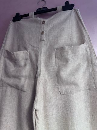 Peto largo beige de lino