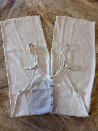 Peto largo beige de lino