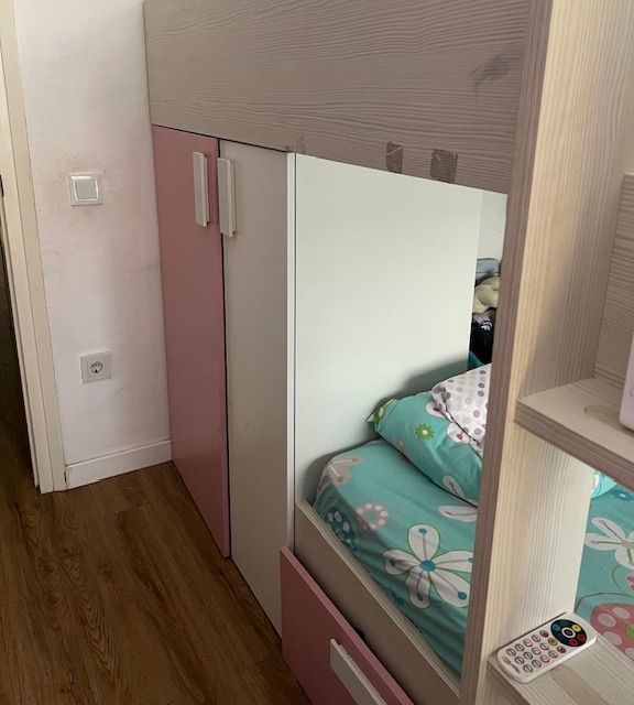 Cama litera infantil - Rosa y Blanca