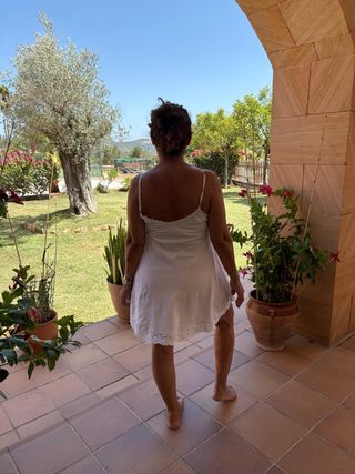 Vestido blanco ibicenco corto