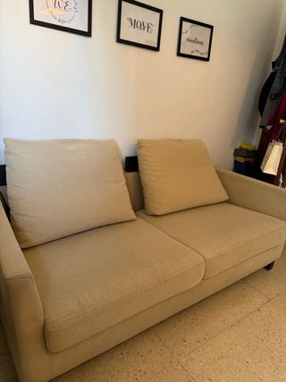 Sofá cama beige - 2 plazas