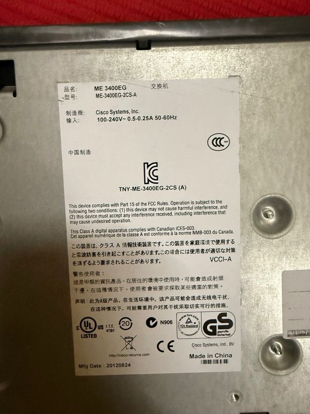 Cisco ME‑3400EG‑2CS‑A Carrier Ethernet con alarma