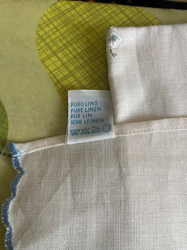 Set 4 Asciugamani Lino Zucchi - Bianchi e Blu