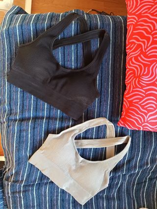 2 Tops deportivos Shein - Negro y Gris XL ajustado