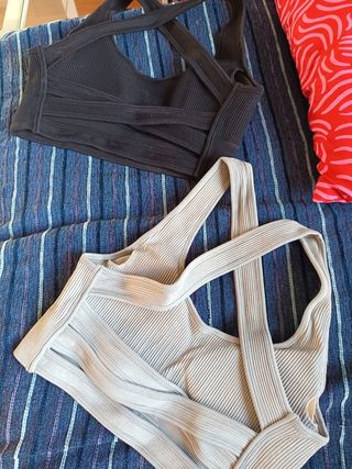 2 Tops deportivos Shein - Negro y Gris XL ajustado