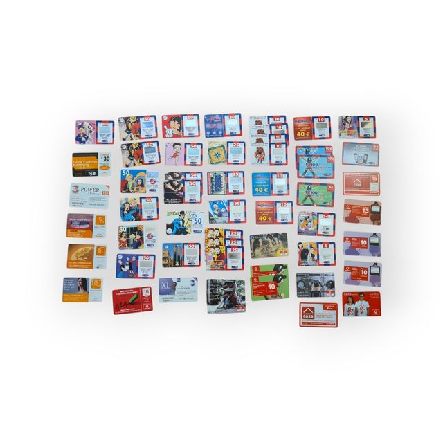 Lotto 53 ricariche telefoniche usate miste