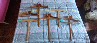 6 Perchas Madera Antiguas