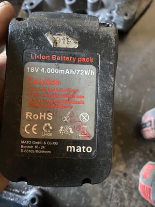 2 Baterías Mato 18V 4000mAh no funcionan