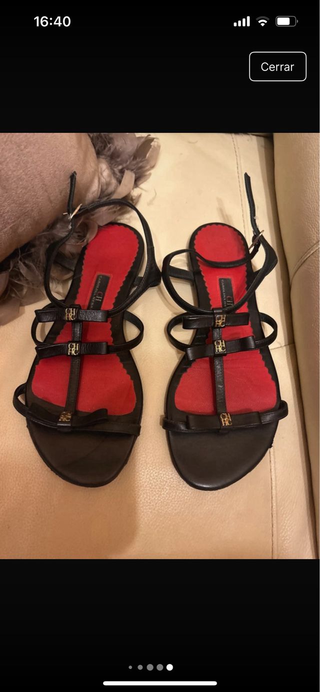 Sandalias Carolina Herrera negras, talla 37