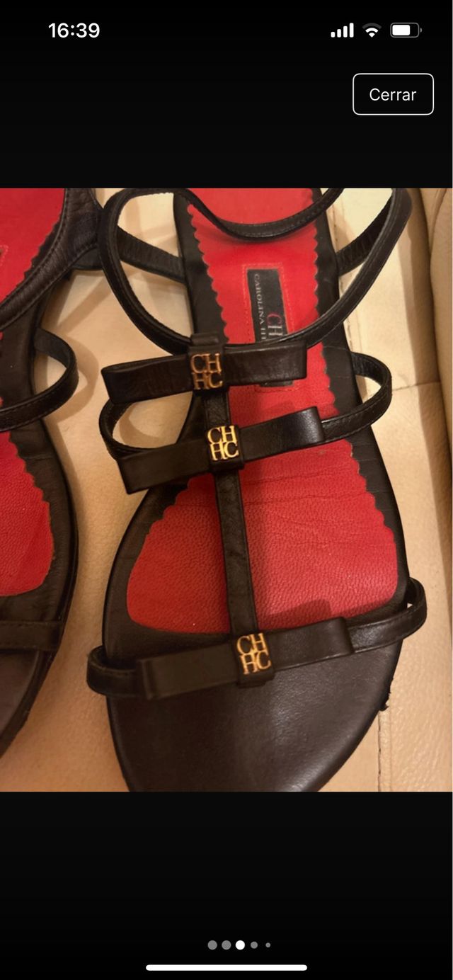 Sandalias Carolina Herrera negras, talla 37