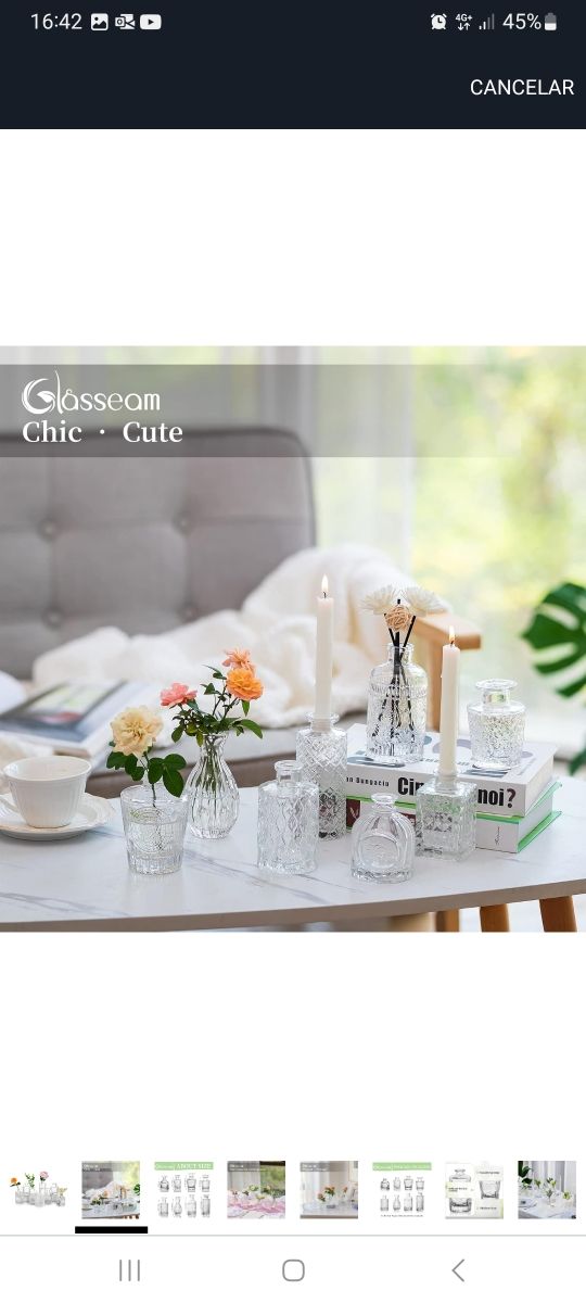 16 Jarrones cristal Glasseam - Decoración