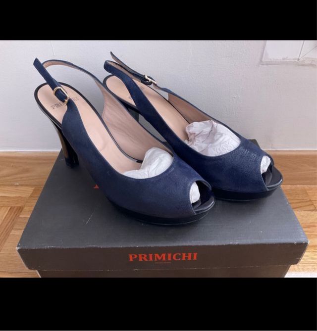 PRIMICHI peep toe azules, talla 39