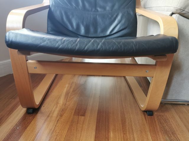Sillón Ikea Poang - Piel Negra