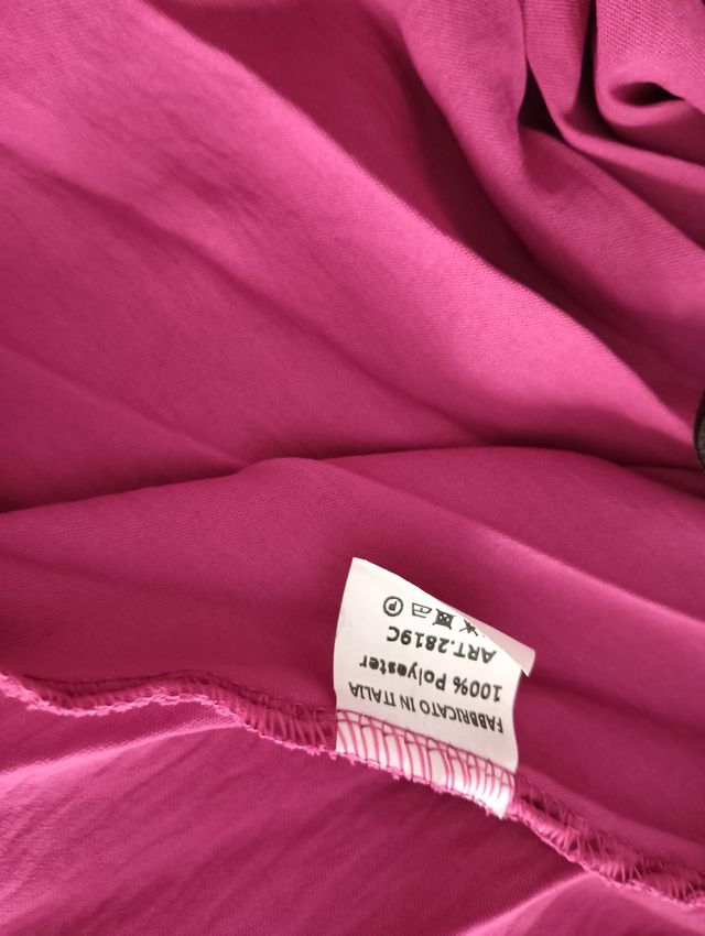 Vestido plisado rosa mujer