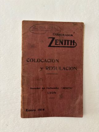Manual Zenith Carburador 1914