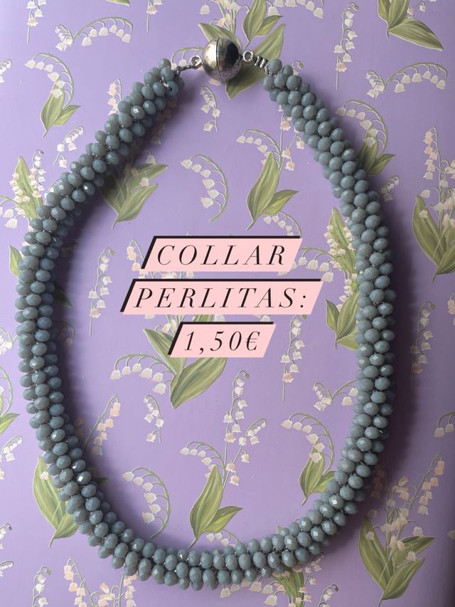 Collar Perlitas Gris