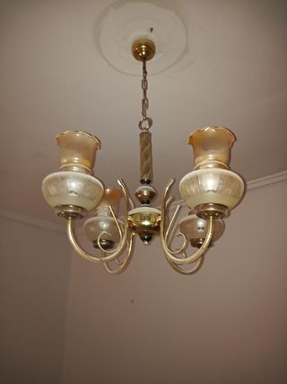 Lampara antigua dorada 3 luces