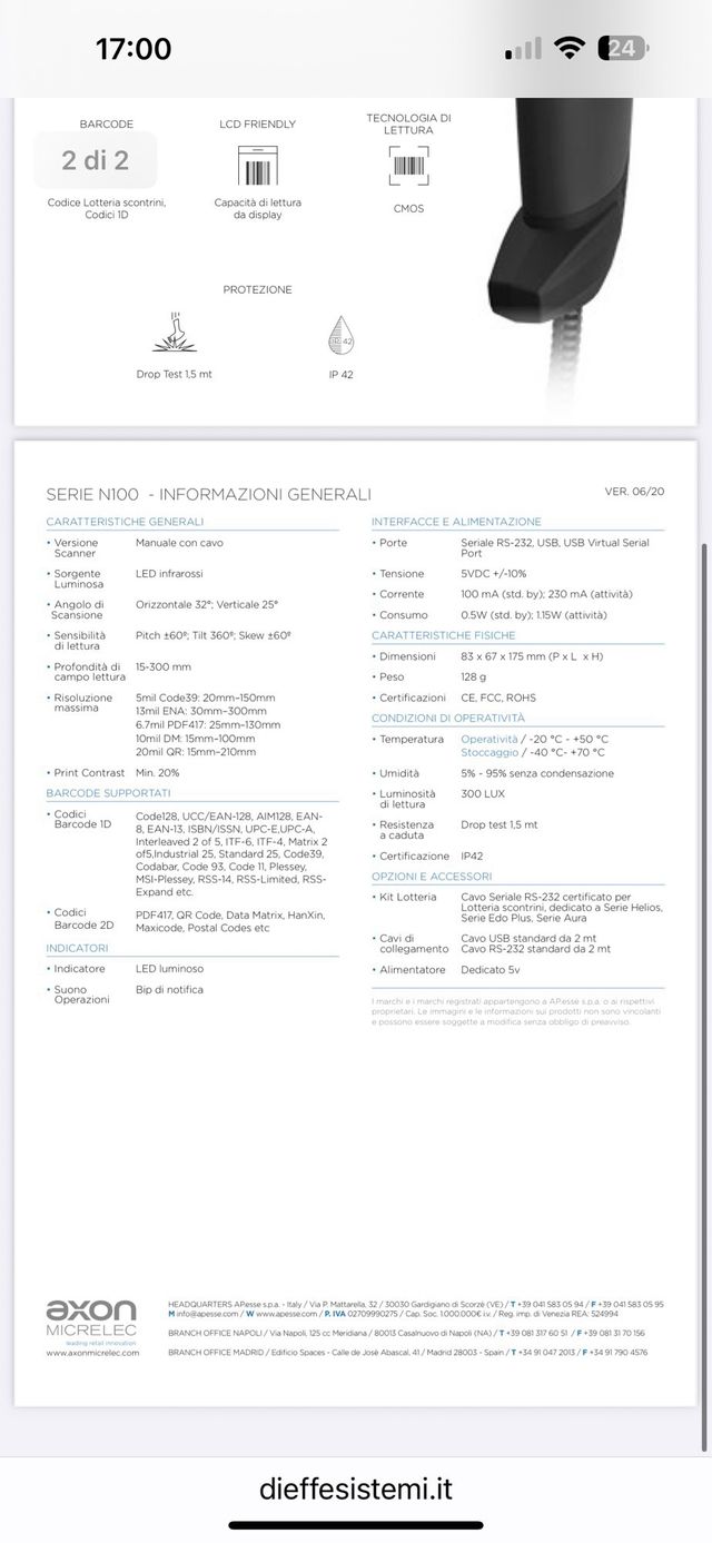 Scanner Barcode 2D Axon - N100