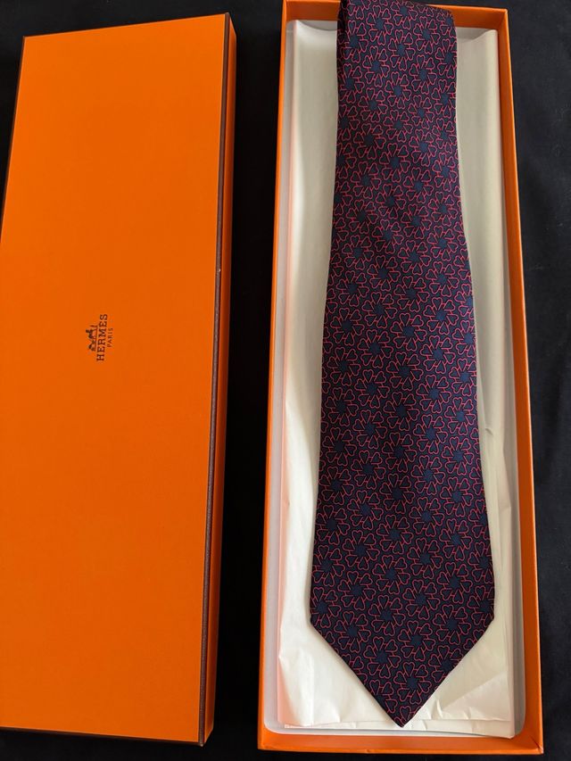 Corbata Hermès | Azul y Roja