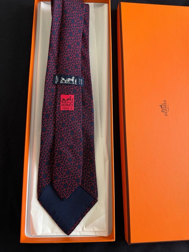 Corbata Hermès | Azul y Roja