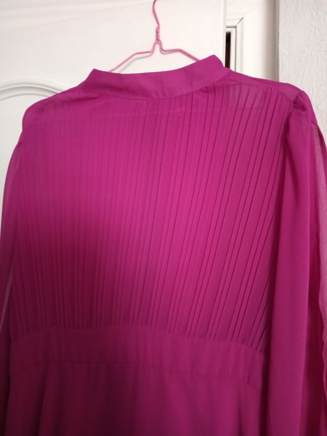 Vestido largo rosa mujer