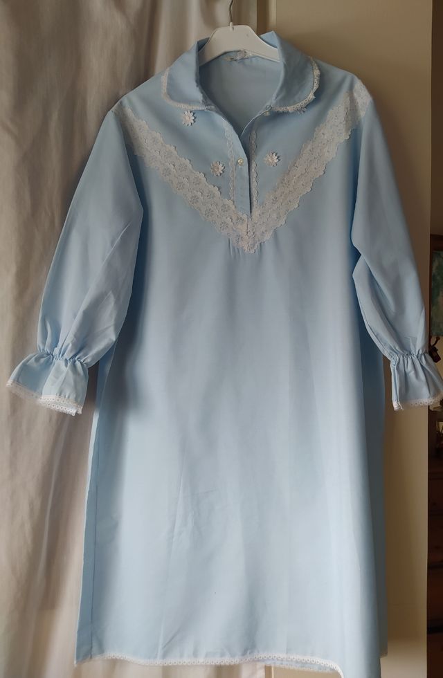 Camisón Tergal vintage azul